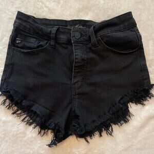 Kan Can fringe shorty short, black size 26.